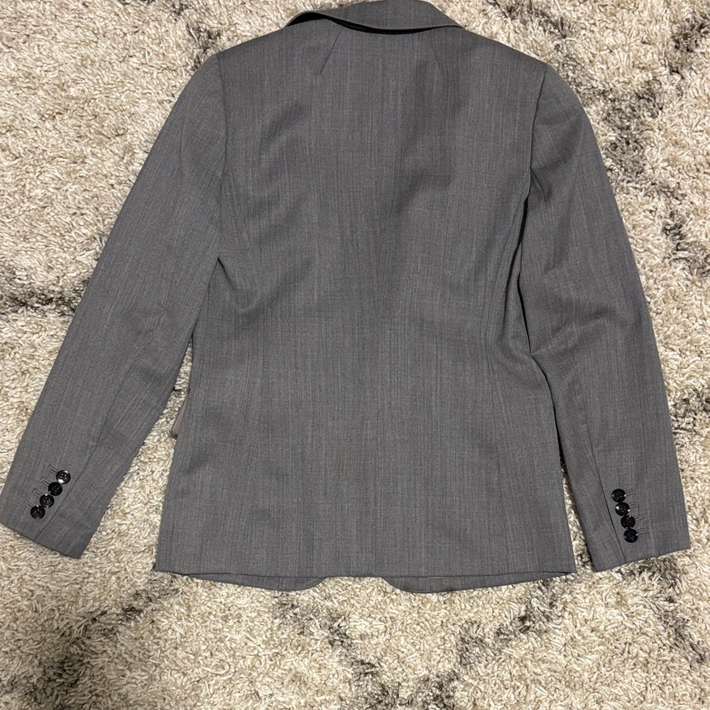 J. Crew Textured Gray Suit Set Blazer and NWT Trousers Size 0 Petite - Picture 5 of 11